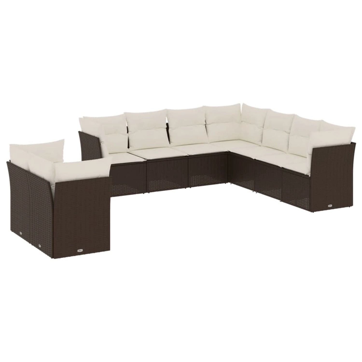 vidaXL 9-Tlg Garten-Sofagarnitur mit Kissen Braun Poly Rattan 3217843 günstig online kaufen
