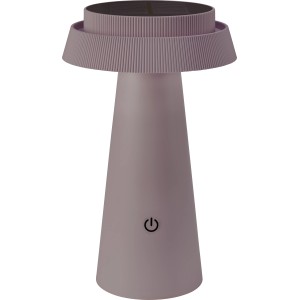 Lila Solar-Tischleuchte Nerano, Ø 14x23cm, mit Solarpanel und USB-Anschluss. Moderne Deko-Leuchte.