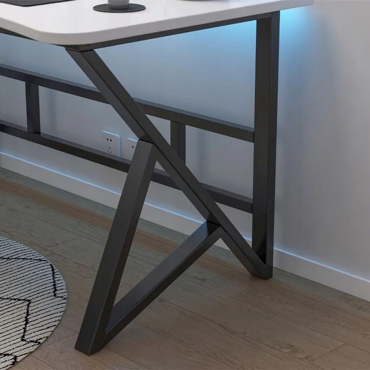 Rebiko Weißer Moderner Gaming-Computertisch für Gamer Loft Groß 120 cm_6