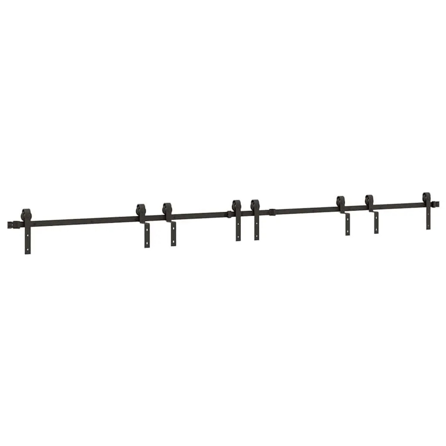 vidaXL Schiebetürbeschlag-Set 366 cm Stahl Schwarz 3295795