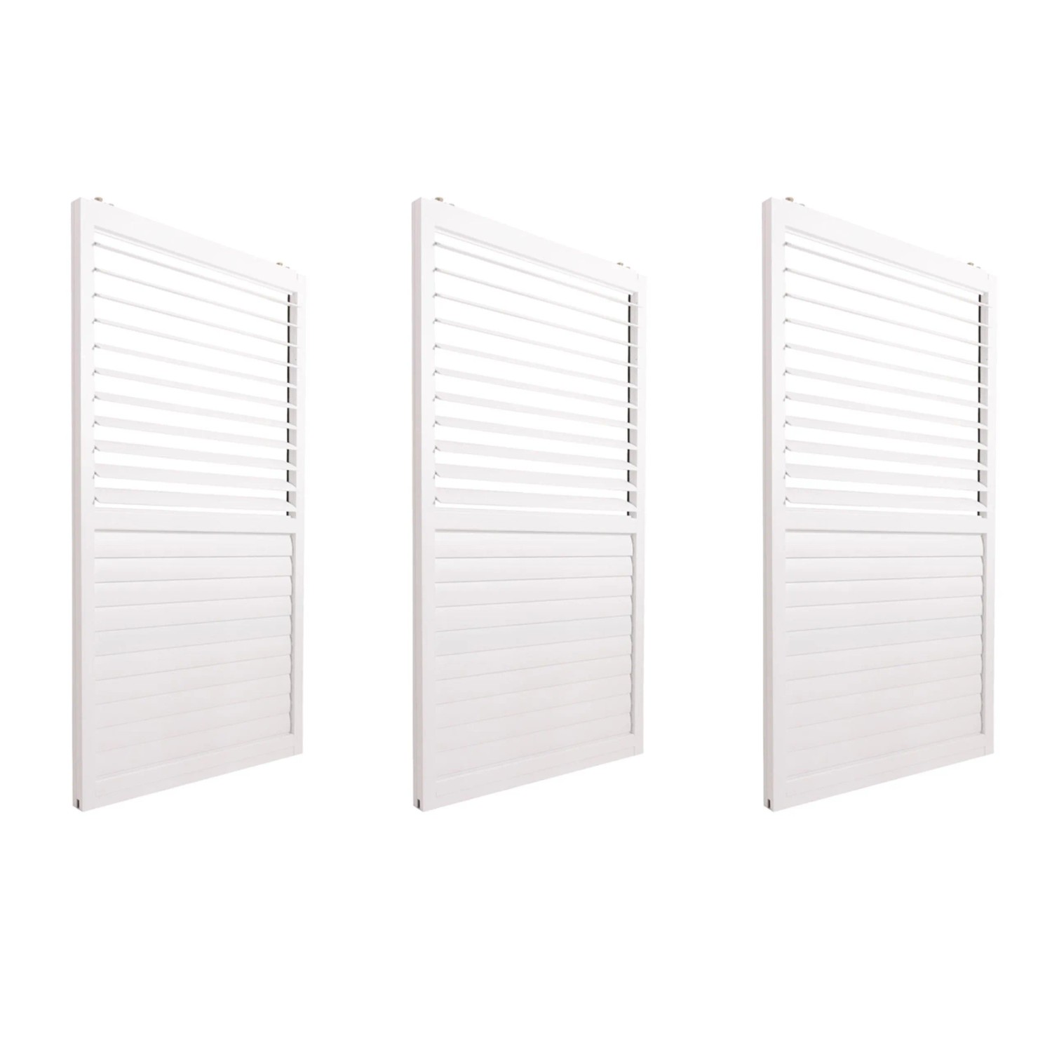 BERLINLODGE 3er-Set Aluminium Schiebetür Für Pergola HxB 206x272cm Weiß Terrassenüberdachung Lamellenpaneel Modul