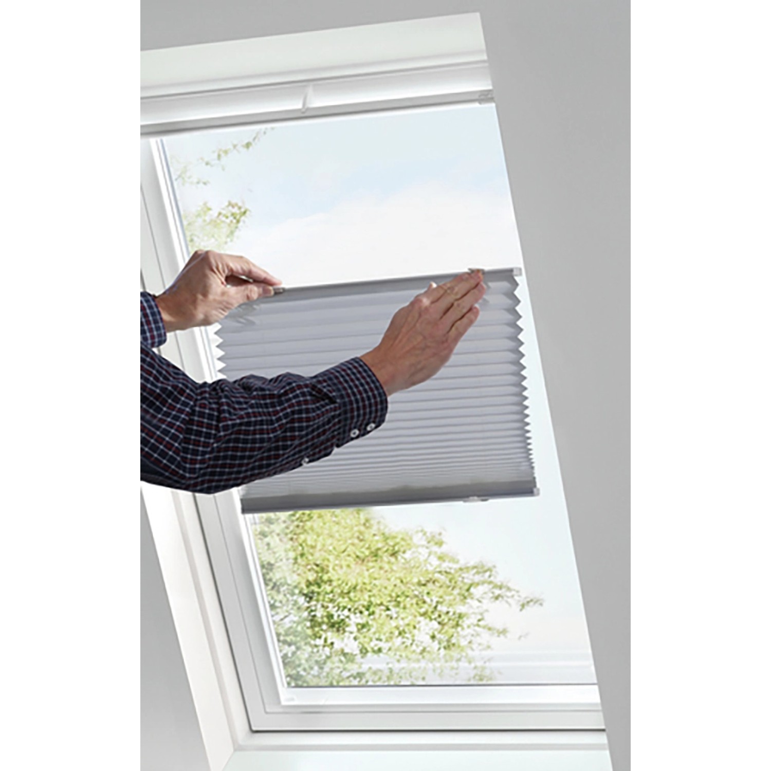Gardinia DachfensterPlissee mit Saugnäpfe 47,3 cm x 100 cm Grau kaufen