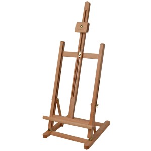 Artina Metz Staffelei aus Buchenholz, Tischstaffelei für Keilrahmen bis 57cm Höhe.