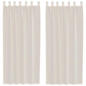 vidaXL Voile Vorhänge mit Lasche 2 Stk Creme 4102269
