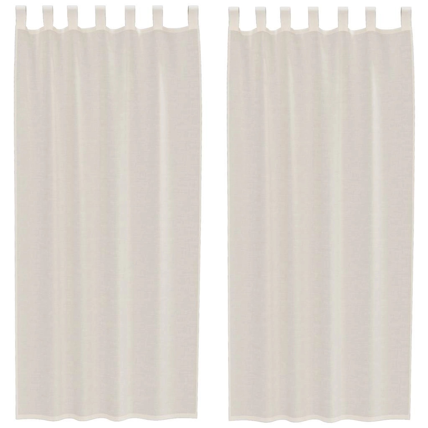 vidaXL Voile Vorhänge mit Lasche 2 Stk Creme 4102269 günstig online kaufen