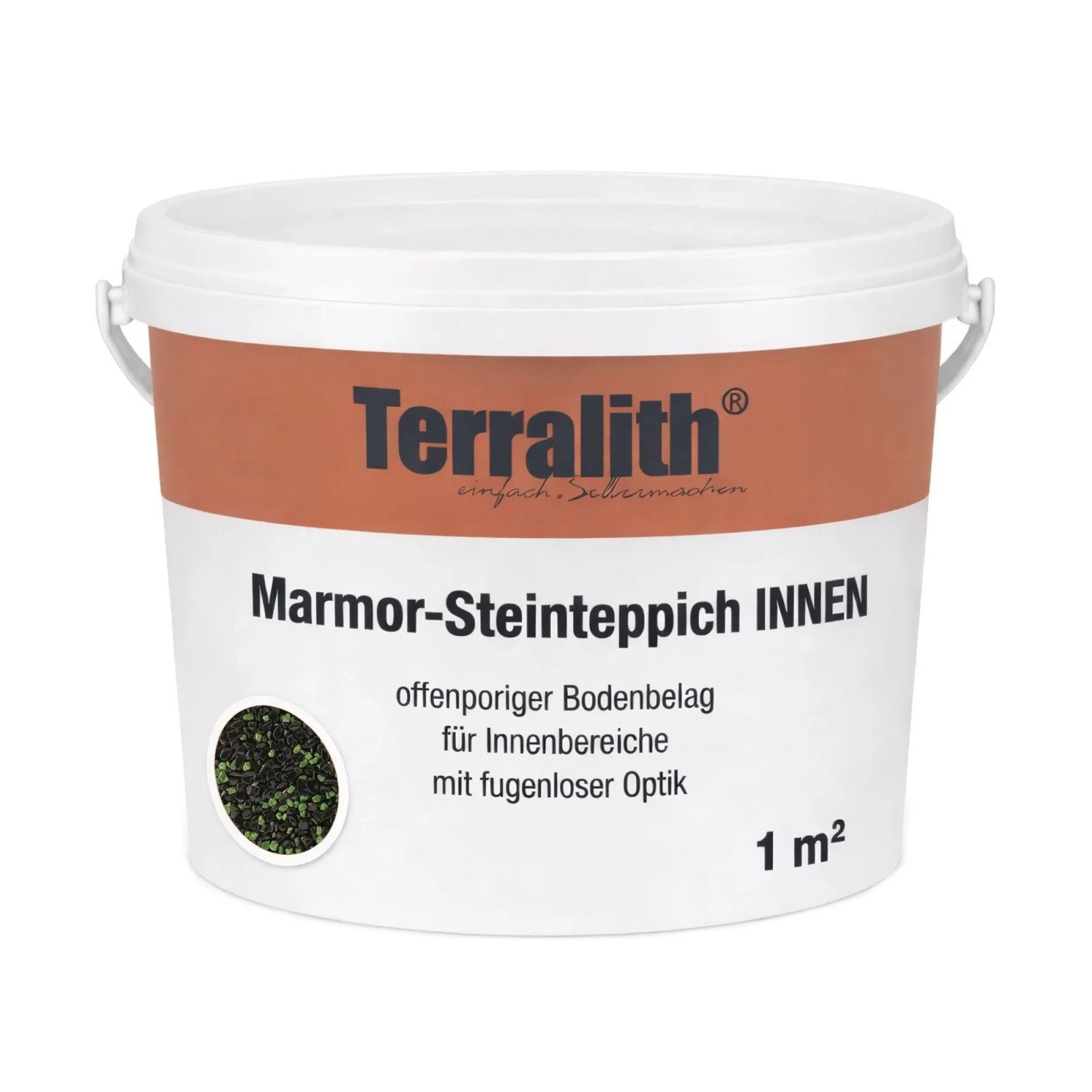 Terralith Metallic Steinteppich Metallic Mix 601 für 1m² Innen Mittel 4-6 mm