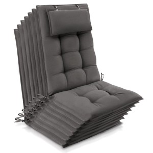 Beautissu 7er Set Sun-HL Hochlehner Auflage 120x50x8cm Taupe