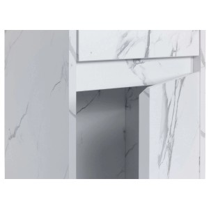 MCW Hängeschrank L86 in Marmor-Optik Weiß für Bad-Einbauschränke.