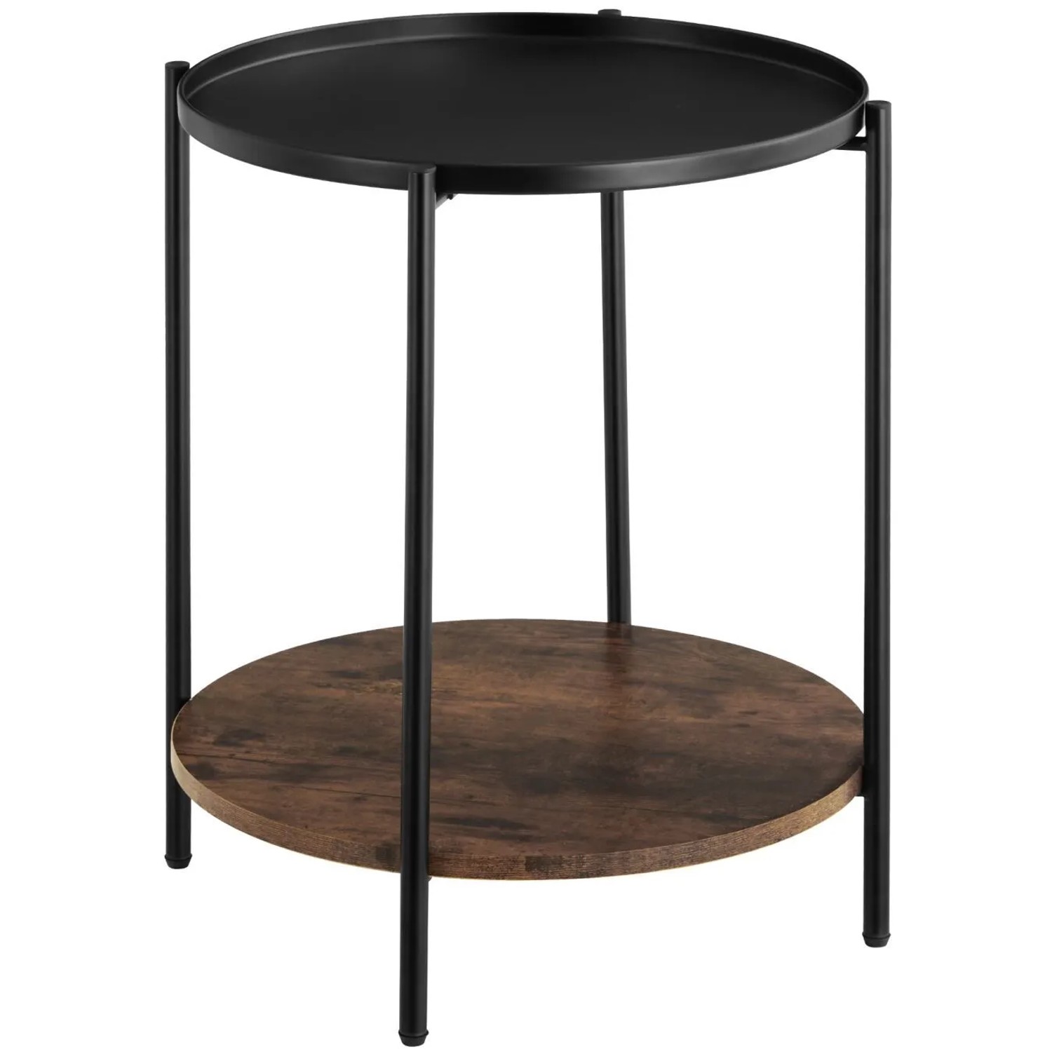 Tectake Beistelltisch Sunderland Industrial Style Holz und Stahl  45 50 x 45 50 x 54 50 cm Industrial Holz Dunkel  Rustikal
