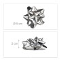Glänzende silberne Geschenkschleife, selbstklebend, 5 cm Durchmesser, für Geschenke & Weihnachtsdekoration.