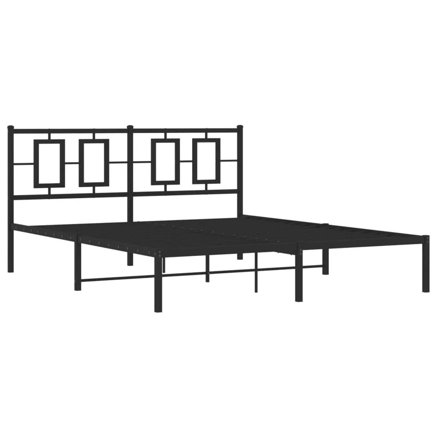 vidaXL Bettgestell mit Kopfteil Metall Schwarz 150x200 cm 374243 günstig online kaufen