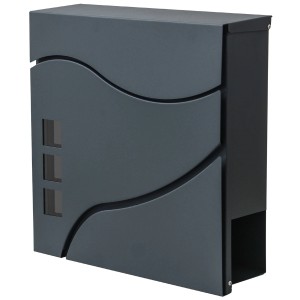 PROREGAL Briefkasten HxBxT 37x37x11cm Wandbriefkasten Postkasten Zeitungsfach Pulverbeschichtet Anthrazit V1