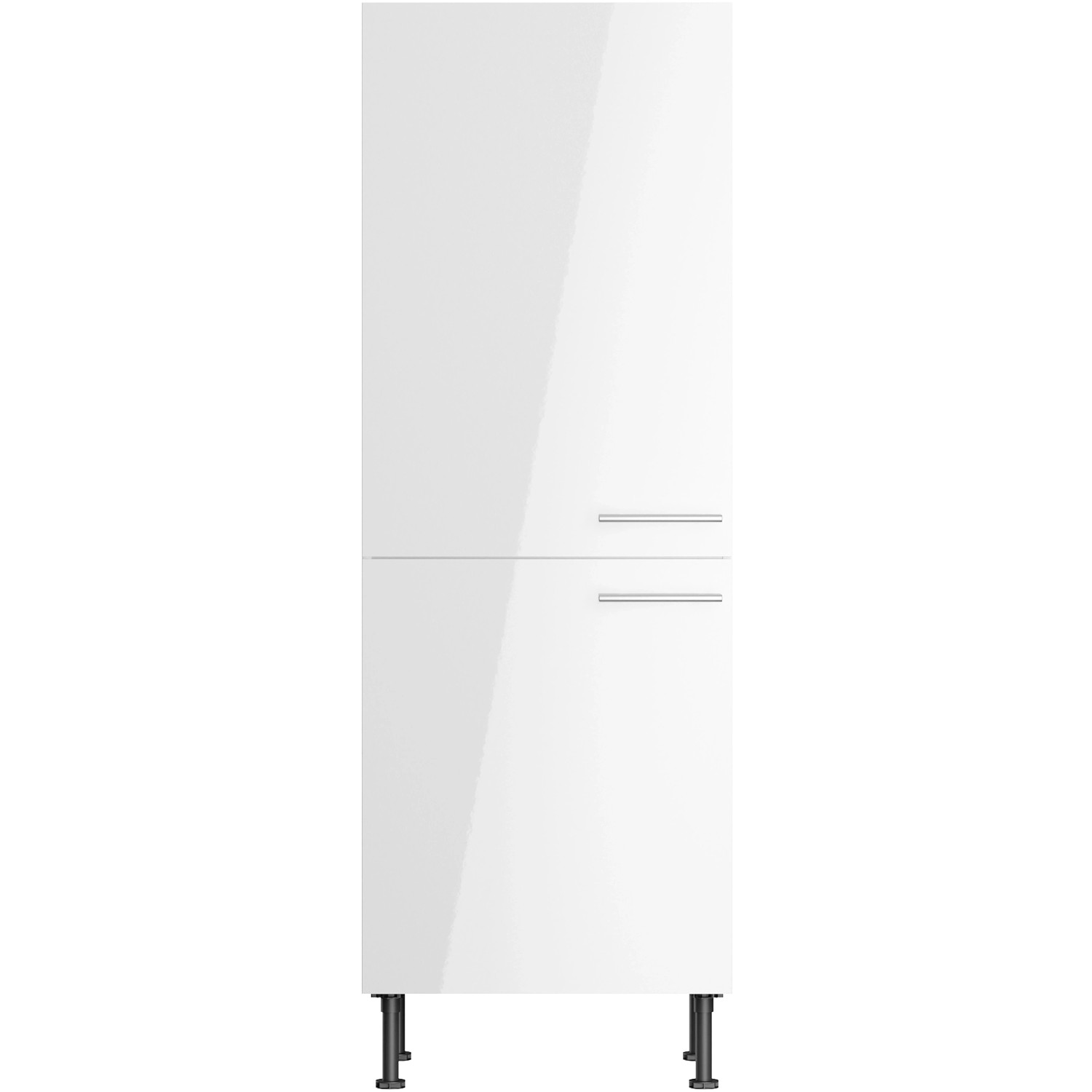 Weißer Optifit Midischrank Rurik986 für Kühlschrank, 60x177cm, Vorratsschrank mit zwei Türen.