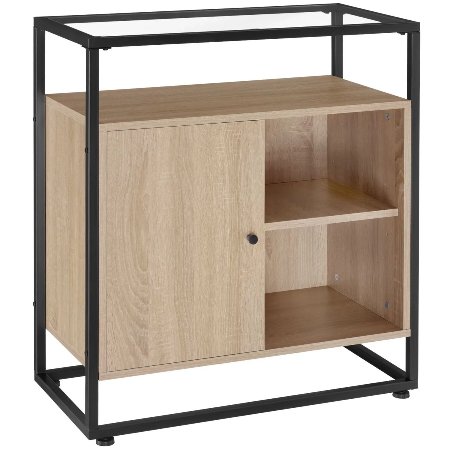 Tectake Kommode Conventry Industrial Style Holz und Stahl  70 x 38 x 80 50 cm Industrial Holz Hell  Eiche Sonoma