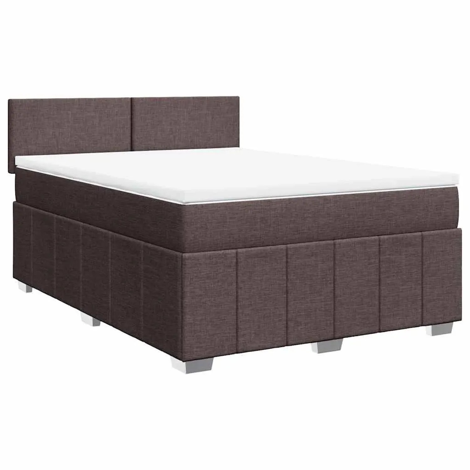 vidaXL Boxspringbett mit Matratze Dunkelbraun 140x190 cm Stoff 3289359