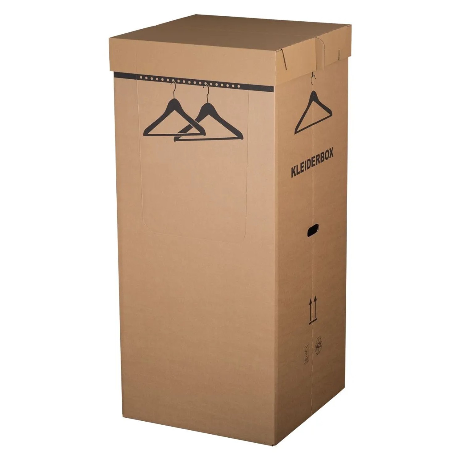 PROREGAL Mega Deal 48x Kleiderbox LxBxH 545x545x1240mm 2-teilig 20 AusstanZungen für Kleiderbügel Deckel Beidseitig Zu Öffnen Braun Kleiderkarton
