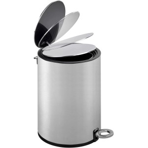 Offener, matter Edelstahl Kosmetikeimer Monza 3 Liter von Wenko mit Pedal.