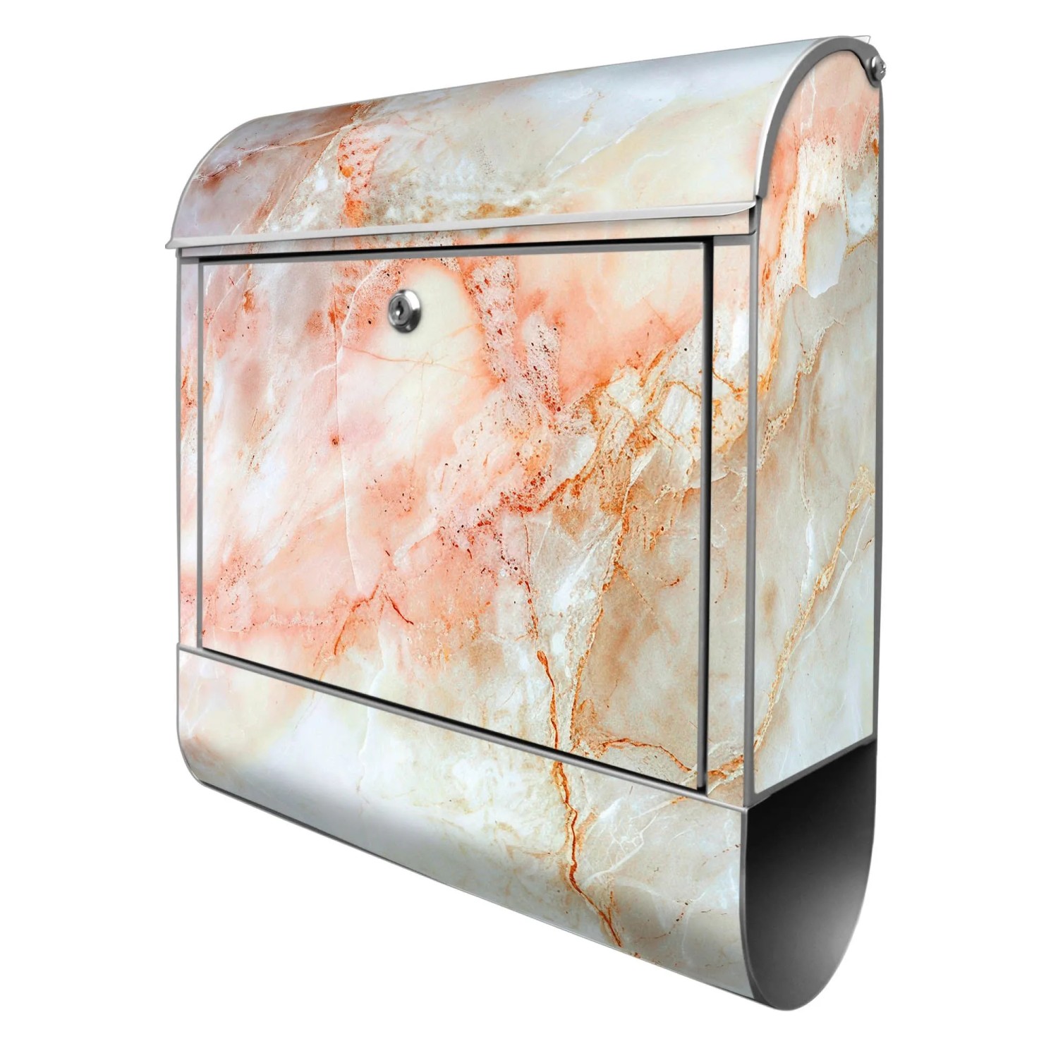 Banjado Design Briefkasten Silber Pulverbeschichtet 39x47x14cm 2 Schlüssel günstig online kaufen