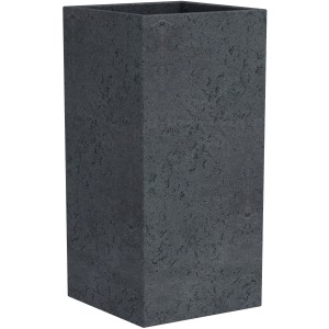 Scheurich C-Cube Pflanzsäule, 38x38 cm, Stony Black, frostsicher und UV-beständig.