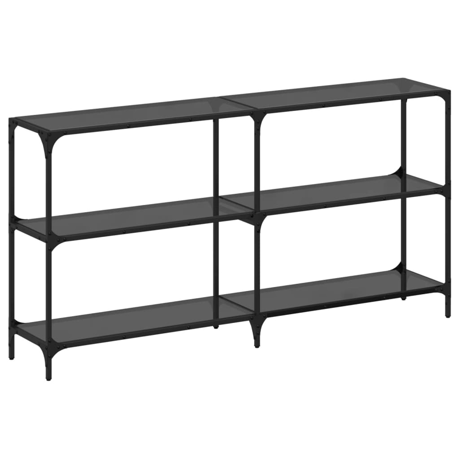 vidaXL Konsolentisch mit Glasplatte Schwarz 158,5x30x81 cm Stahl 846033 günstig online kaufen