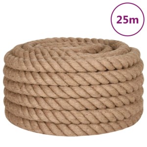 Aufgerolltes vidaXL Juteseil, 25 m lang, 30 mm stark, aus natürlicher Jute. Ideal für Garten, Basteln & Deko.