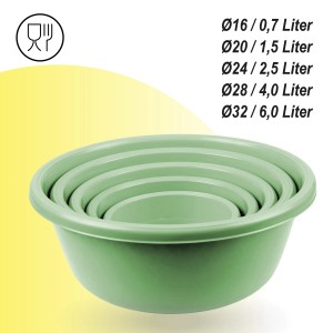 Bestgoodies Schüssel 15er Set Grün: Stapelbare Küchenhelfer Schüsseln aus robustem Kunststoff.
