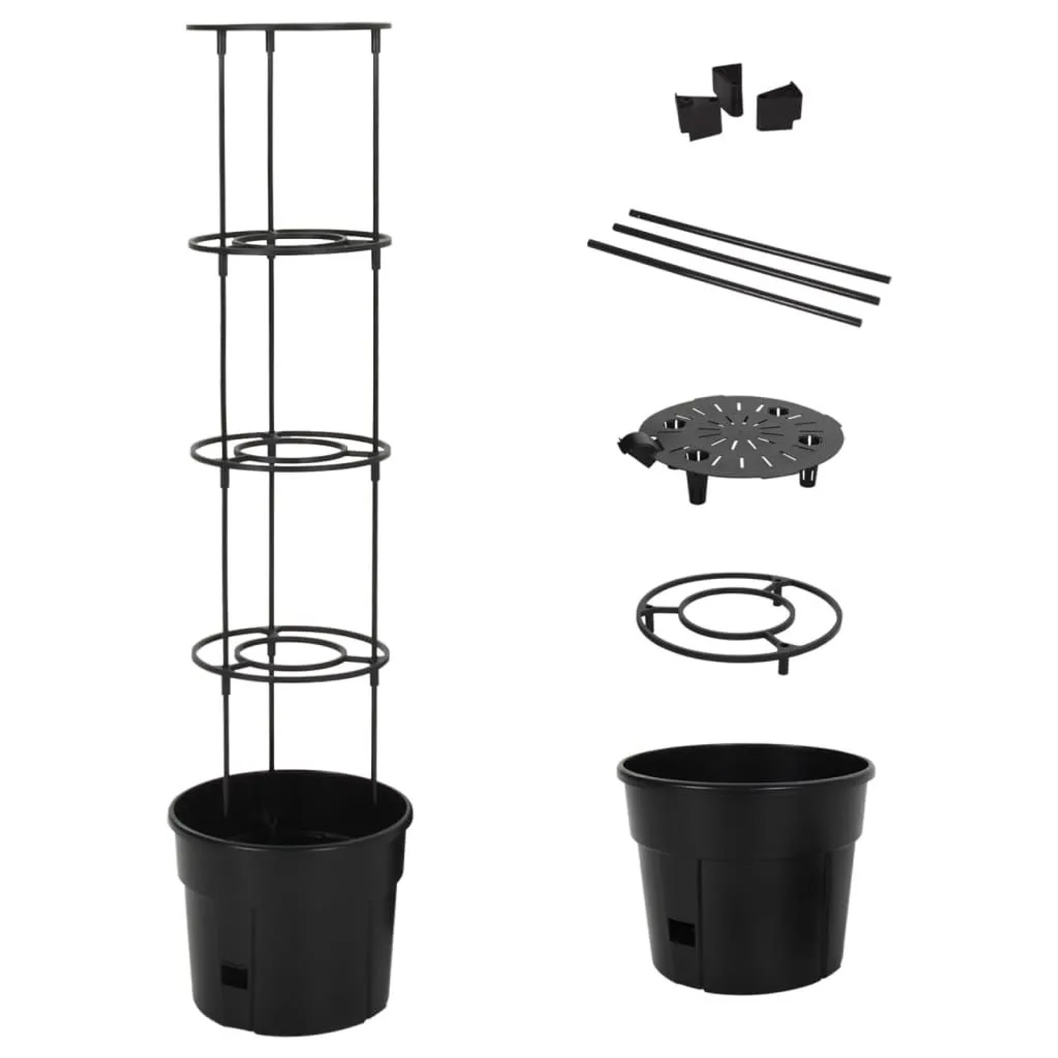 vidaXL Tomatentopf Anthrazit Ø29,5x115 cm Polypropylen 152209