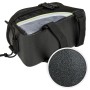 Schwarze Tectake Fahrradtasche zur Rahmenbefestigung, wasserabweisend, mit Detailaufnahme der Materialstruktur.