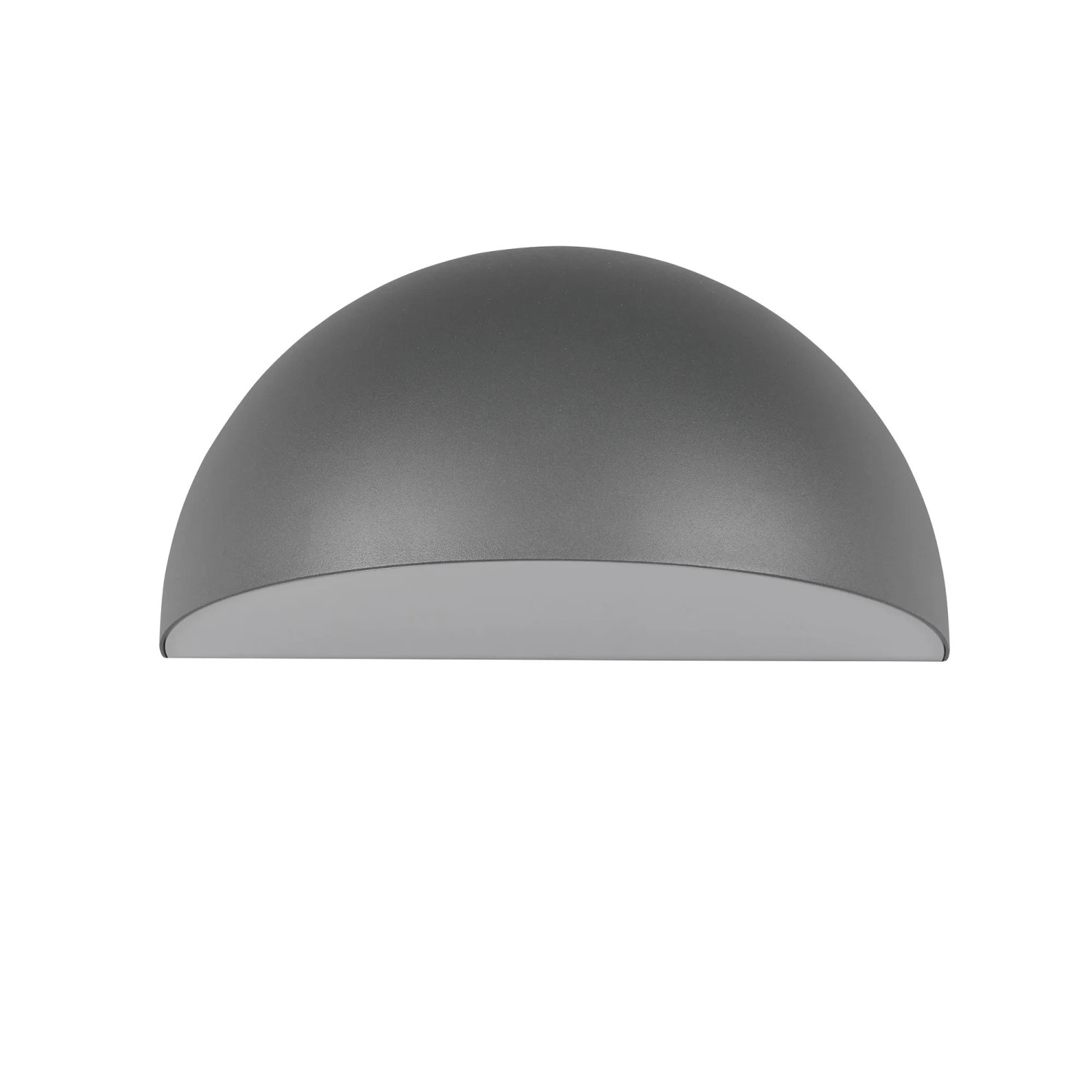 Anthrazitfarbene Trio LED-Außenwandleuchte Maas, halbrunde Form, 27x14x15,5 cm.