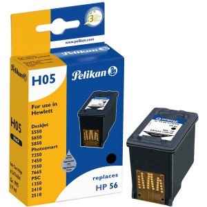 Pelikan Tintenpatrone H05 Schwarz, kompatibel mit HP 56, für Bürobedarf.