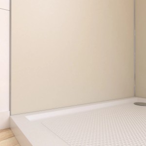 Aurlane Design-Duschwand in Satin Ivory, 90x210x0,3 cm, für die einfache Duschrenovierung.