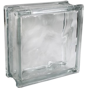 Weißer Dekoglasstein Wolke, 19,8x19,8x8 cm, einseitig satiniert. Ideal als Vase oder Spardose.