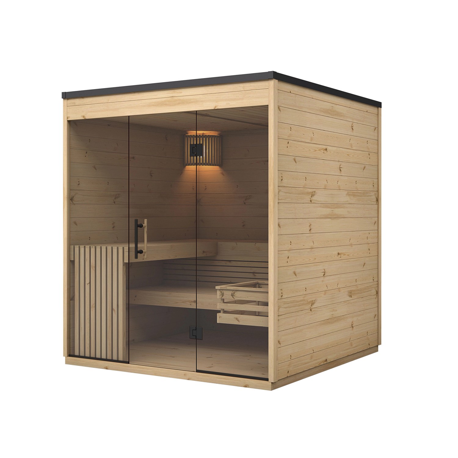 Fjordholz Design Saunahaus Modell Relax Beschläge Schwarz günstig online kaufen