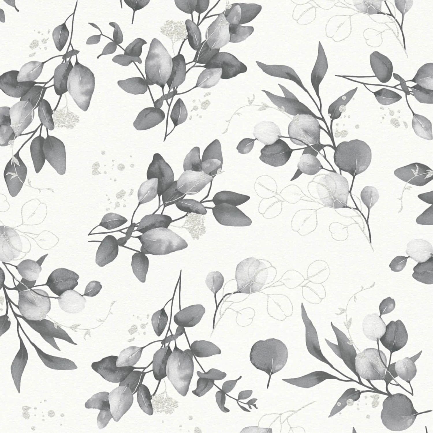 PROFHOME 397686-GU Landhaus Tapete Floral Weiß Grau Silber 0,53 m x 10,05 m günstig online kaufen