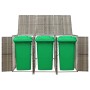 vidaXL Mülltonnenbox für 3 Tonnen, grau, aus Polyrattan. Sichtschutz für den Garten.