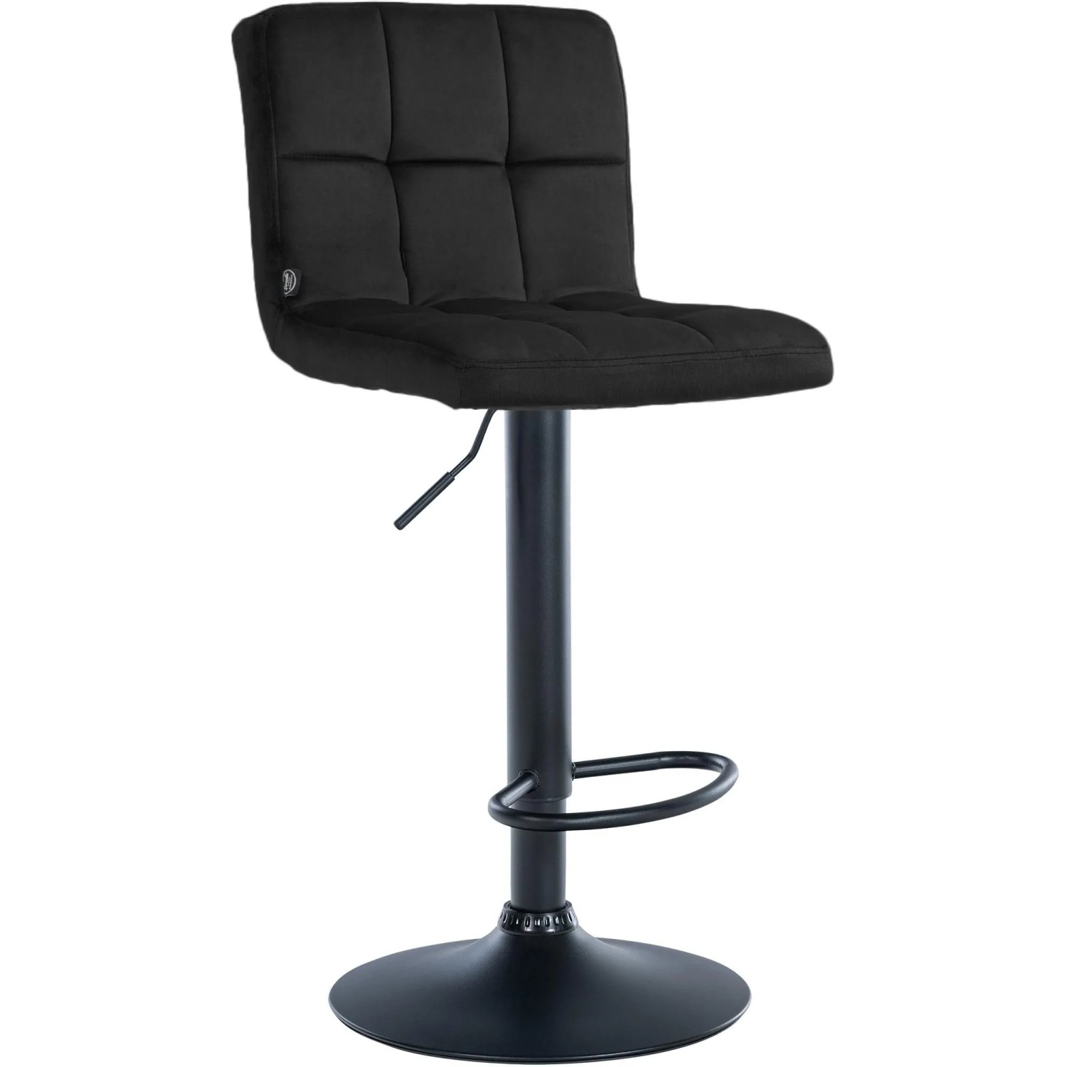 CLP Barhocker Peru Samt Schwarz/Schwarz