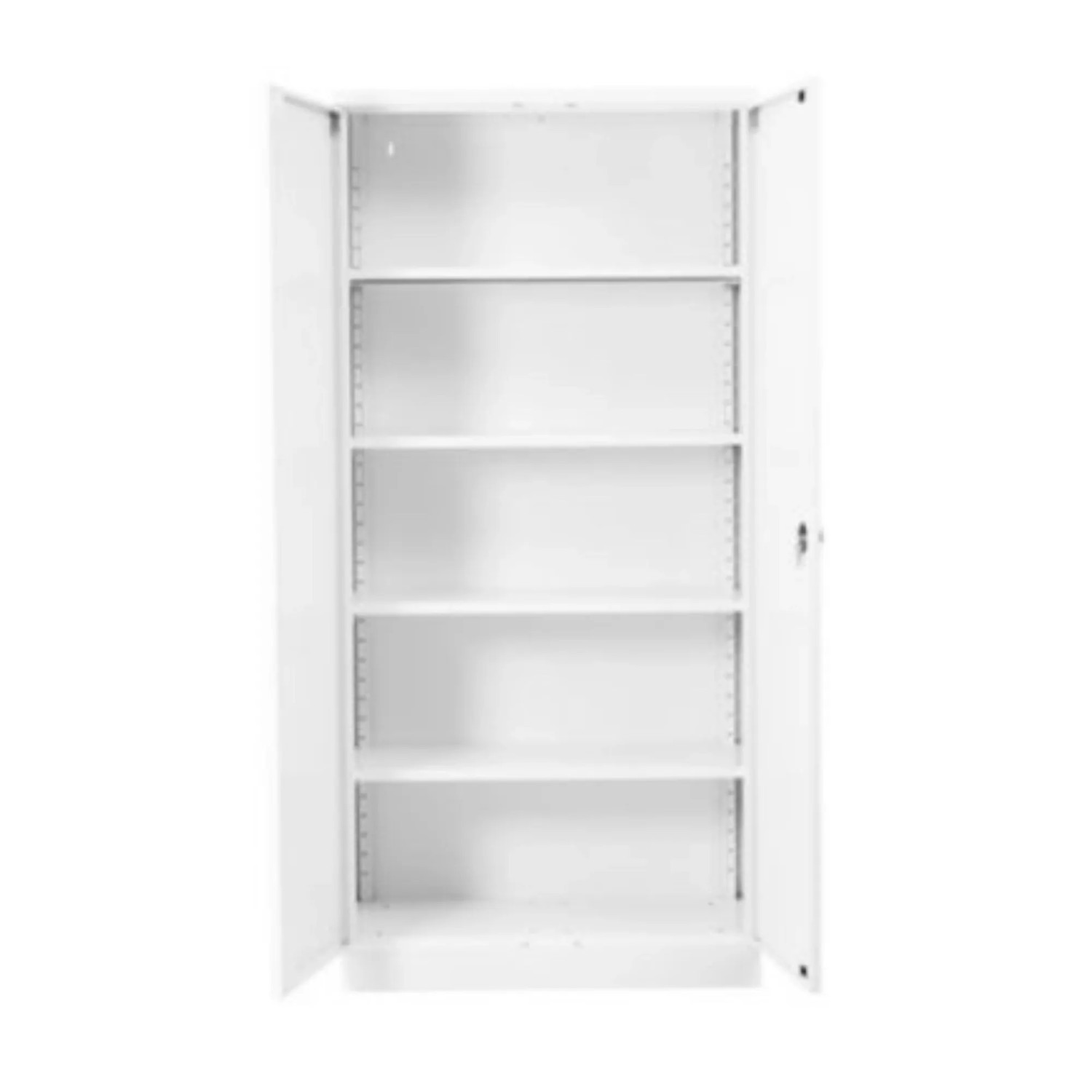 PROREGAL Stahlschrank Bee 10 Fachböden HxBxT 195 x 92 x 50 cm Pulverbeschichtetes & Verstärktes Fachbodenmaterial Weiß & Weiß