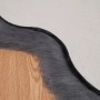 Detailaufnahme: Anthrazitfarbener vidaXL Kunstfell Teppich (80x120 cm) auf Holzboden.