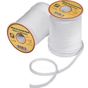 Seilflechter Fibron-Leine, 5 mm x 20 m, Weiß, geflochten auf Spule.