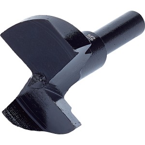 Schwarzer LUX Scharnierlochbohrer Comfort Ø 35 mm für Holz, Detailaufnahme.