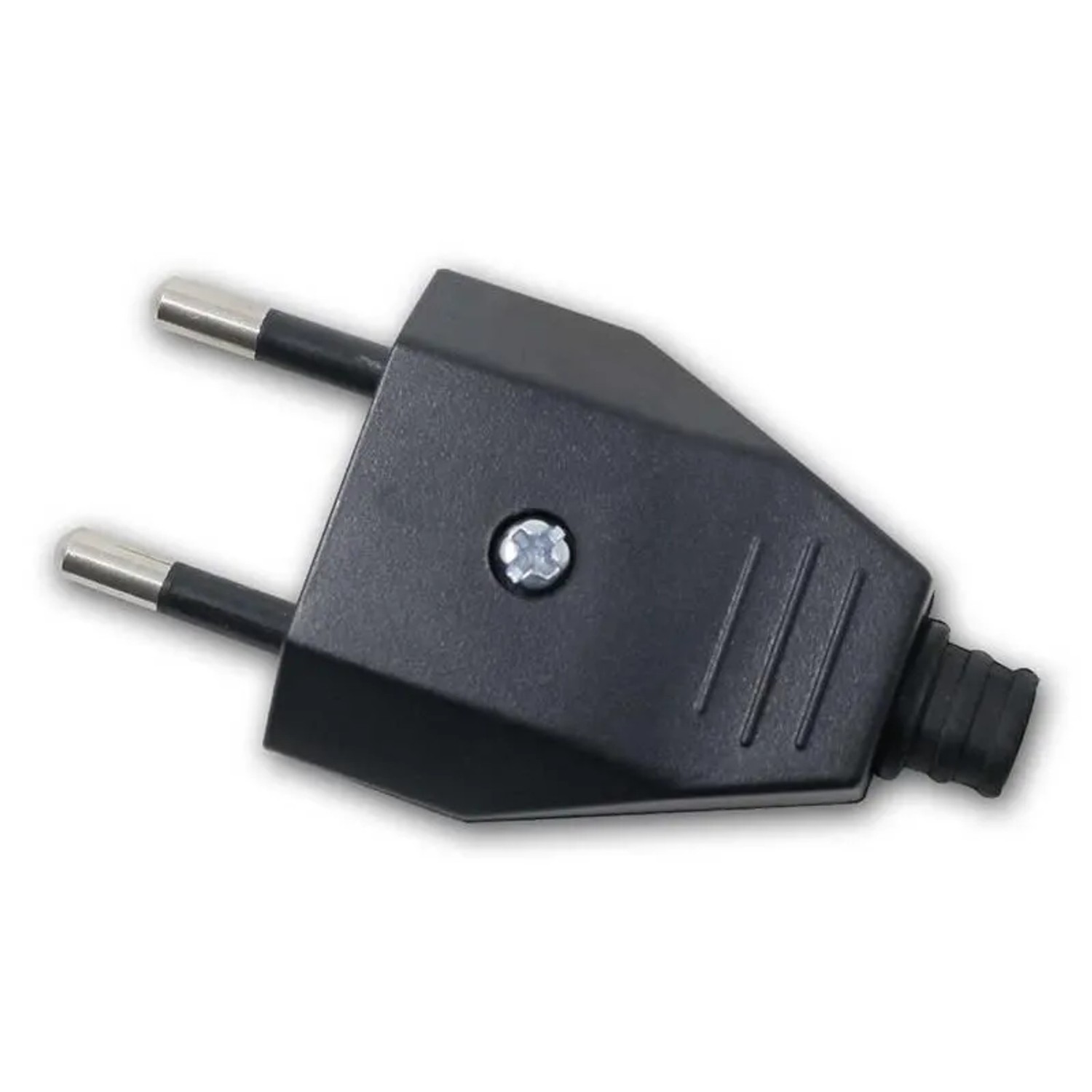 world-trading-net Europa-Flachstecker Schwarz Schraubanschluss