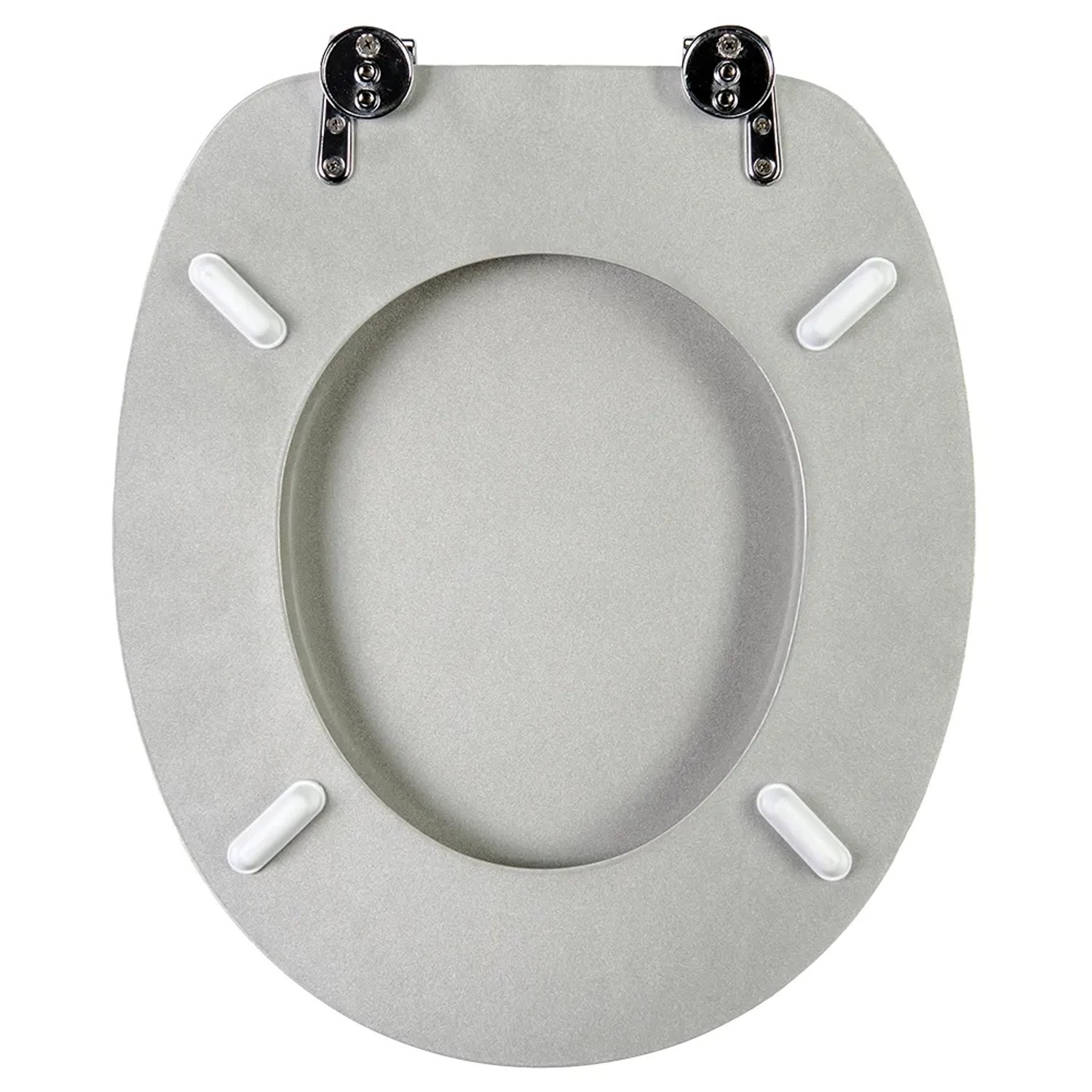 Sanilo WC-Sitz Glitzer Silber aus Holz, stabiler Toilettendeckel