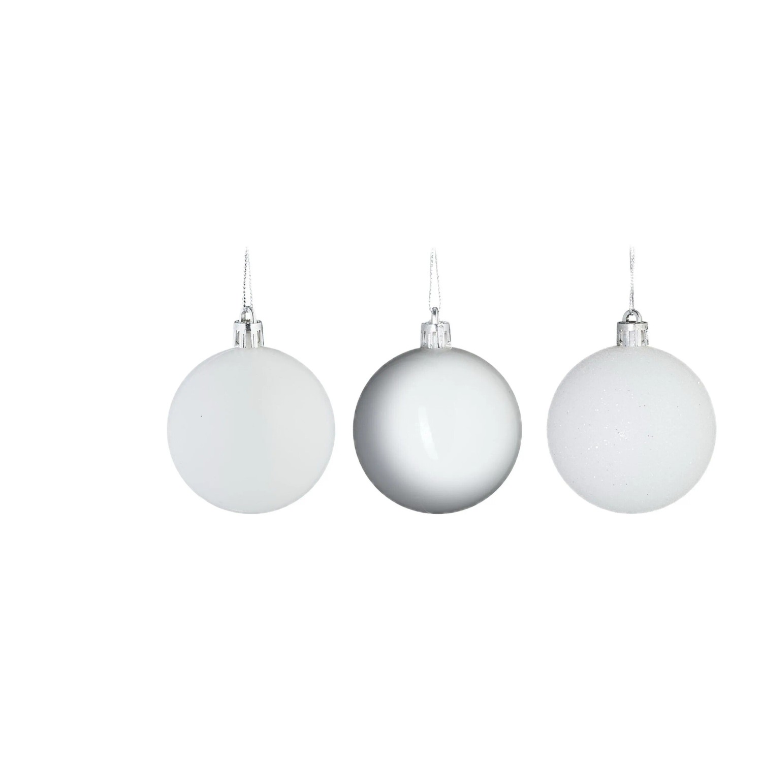 Relaxdays Weihnachtskugeln Kunststoff Weiß Bruchsicher 30er Set 7 cm x 6 cm
