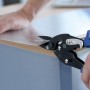 LUX Blechschere Classic 240 mm schneidet Blech. Zange mit blauem Griff.