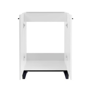 Fackelmann Waschtisch-Set TE-A, Unterschrank in Weiß Matt mit schwarzen Füßen.