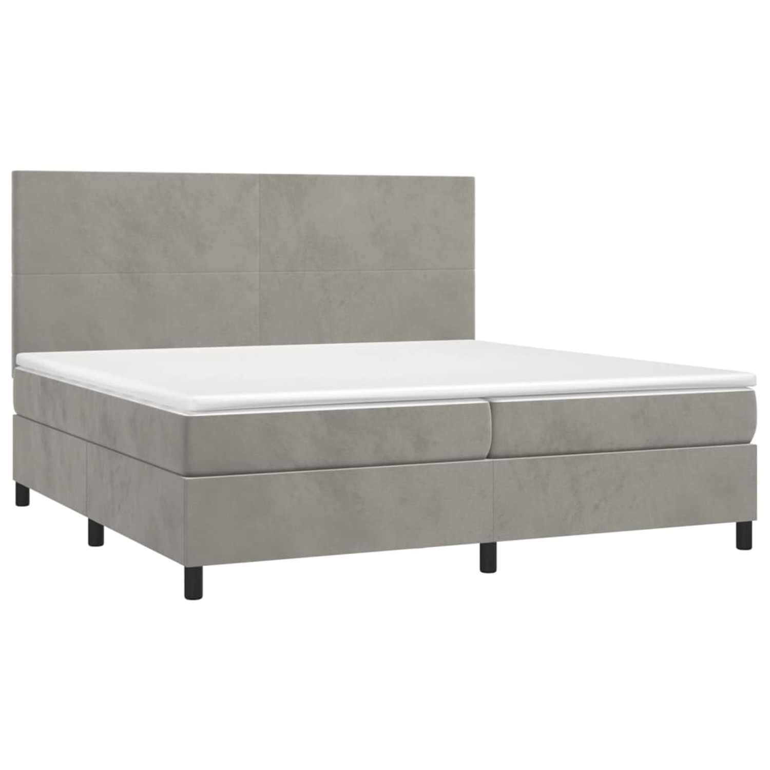 vidaXL Boxspringbett mit Matratze & LED Hellgrau 200x200 cm Samt 3136023 günstig online kaufen