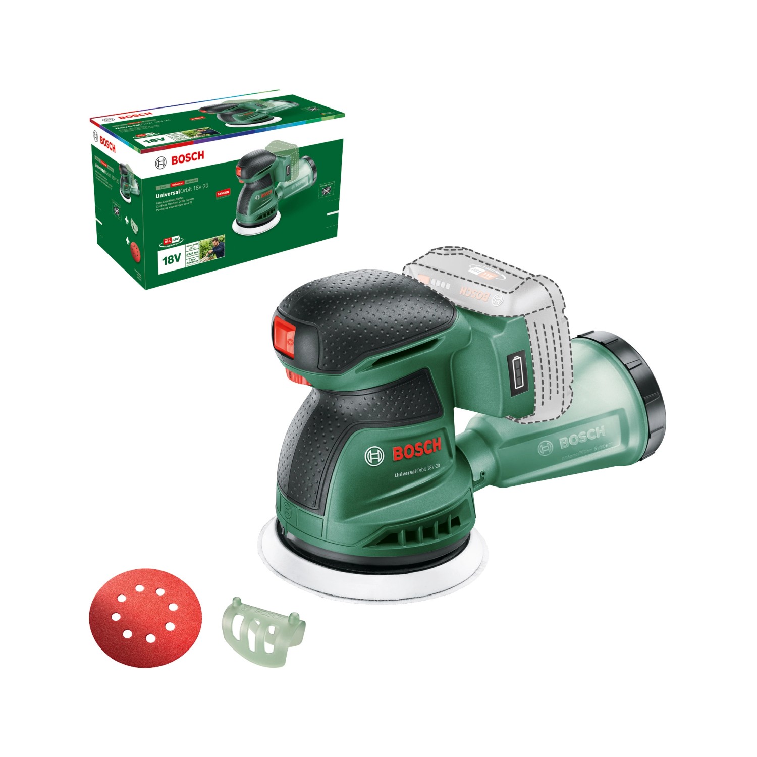 Bosch Akku-Exzenterschleifer UniversalOrbit 18V-20 ohne Akku günstig online kaufen