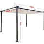Jet-Line Gartenpavillon Luxor Light, 3x4 m, anthrazit/beige, mit Maßen. Ideal als Sonnenschutz.
