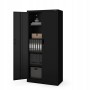 Jan Nowak Aktenschrank, Metallschrank Jan Compact schwarz mit 4 Böden und Zylinderschloss.