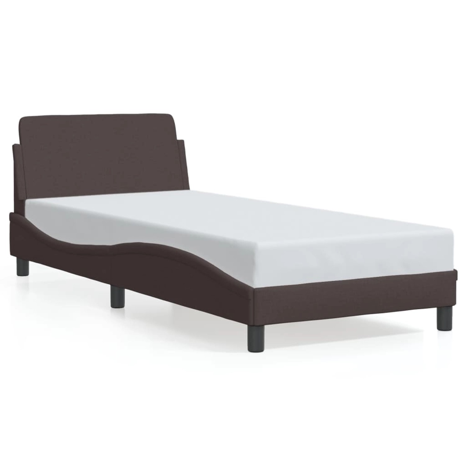 vidaXL Bettgestell mit Kopfteil Dunkelbraun 90x190 cm Stoff Modell 81957702 günstig online kaufen